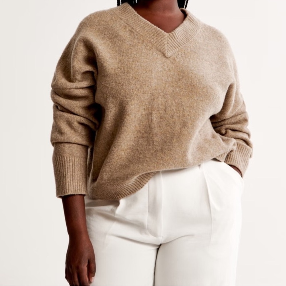 Abercrombie Tan V Neck Sweater